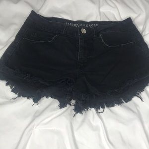 American Eagle black distressed Jean shorts